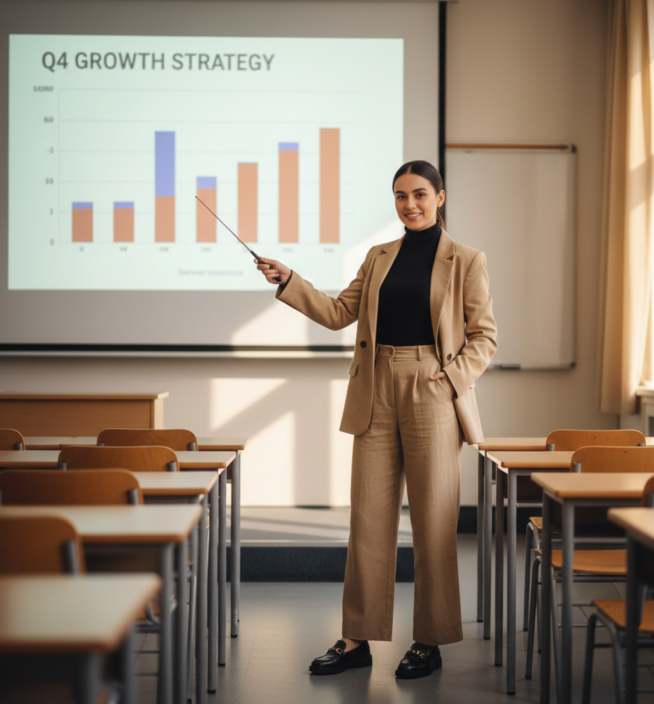 Blazer, Turtleneck & Trousers