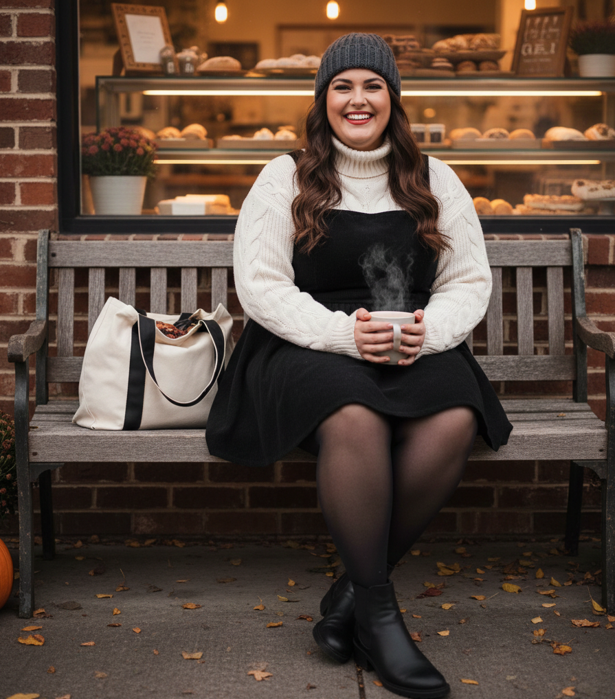 Corduroy Pinafore & Chunky Knit Combo