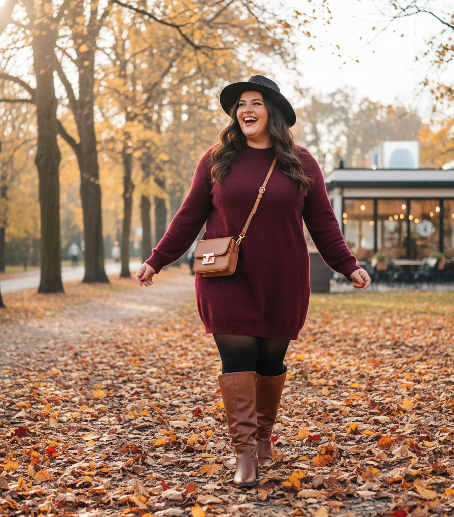 Cozy Sweater Dress & Statement Boots