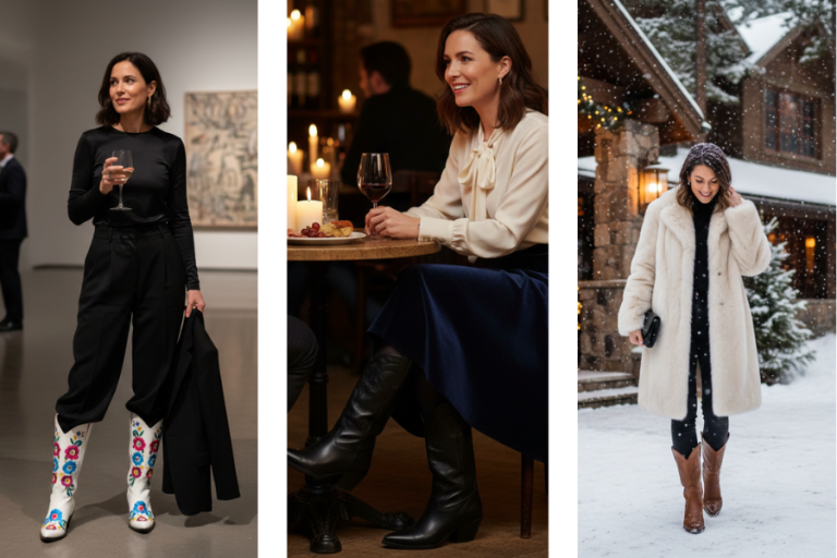 Evening Cowboy Boots Outfits 20 Stylish & Warm Winter Looks
