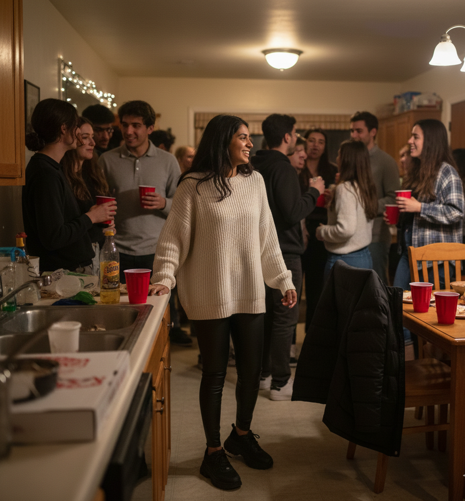 Faux Leather Pants & Chunky Sweater