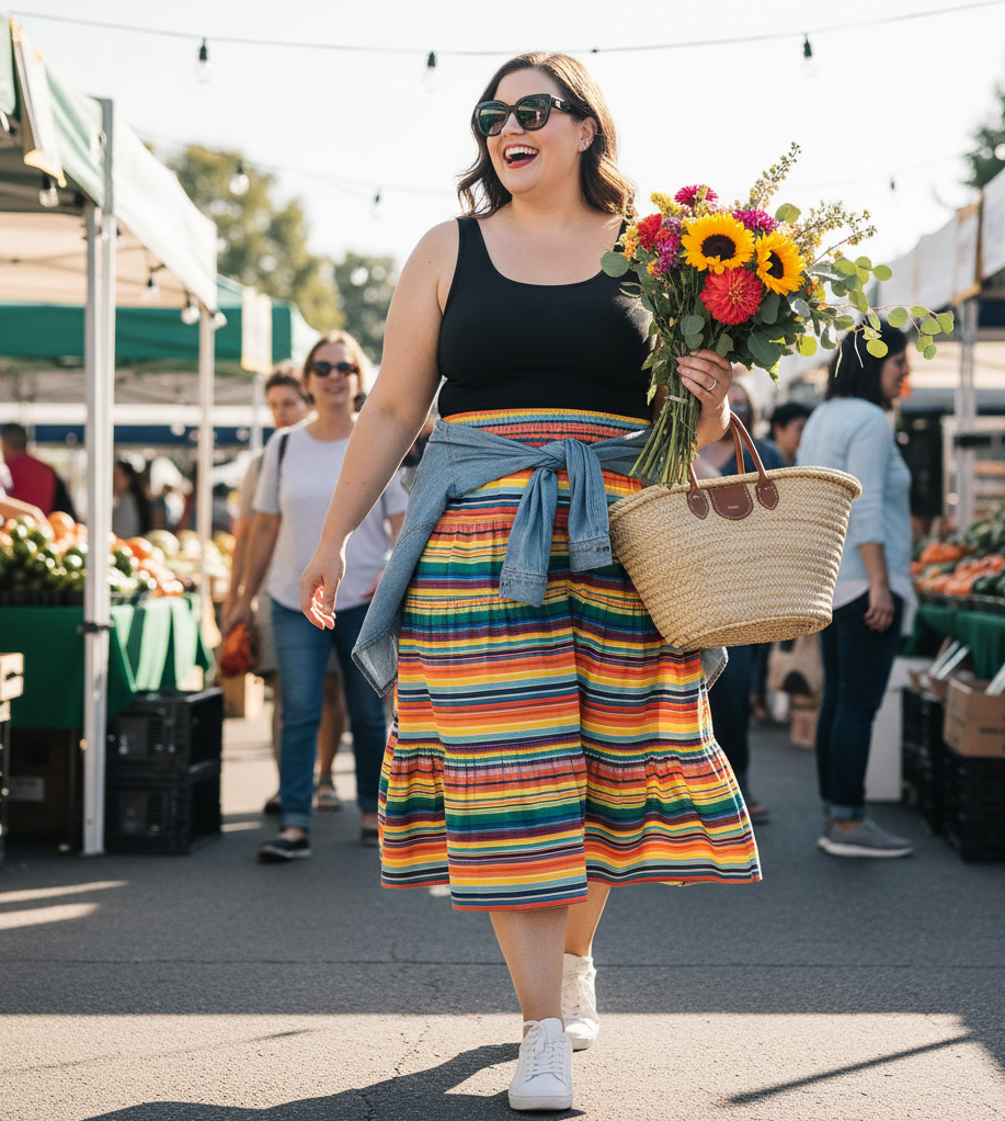 Midi Skirt & a Simple Tank