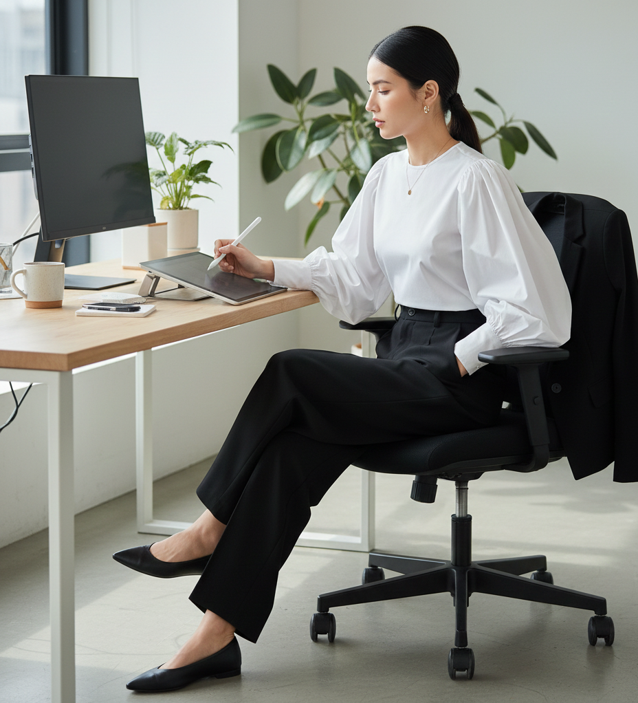 Statement Sleeve Blouse + Wide-Leg Pants