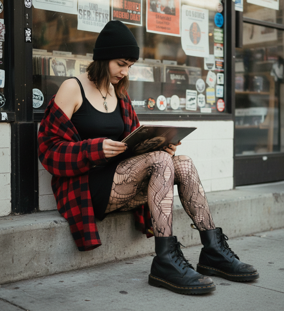 The 1990s Grunge Flannel & Dress
