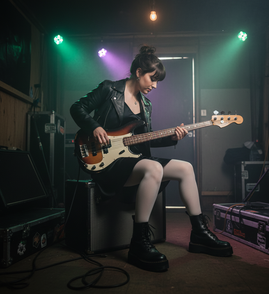 The Black Dress & White Tights