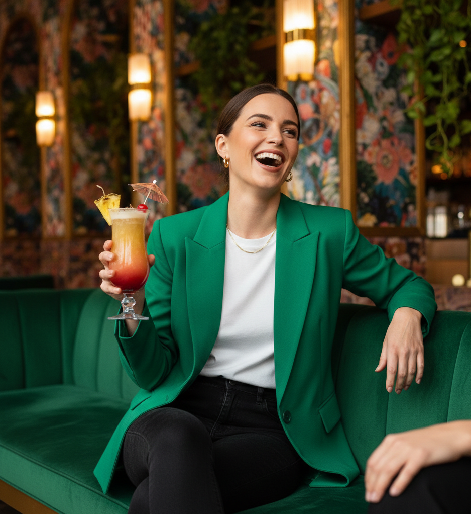 The Bold Color Blazer & Neutral Base