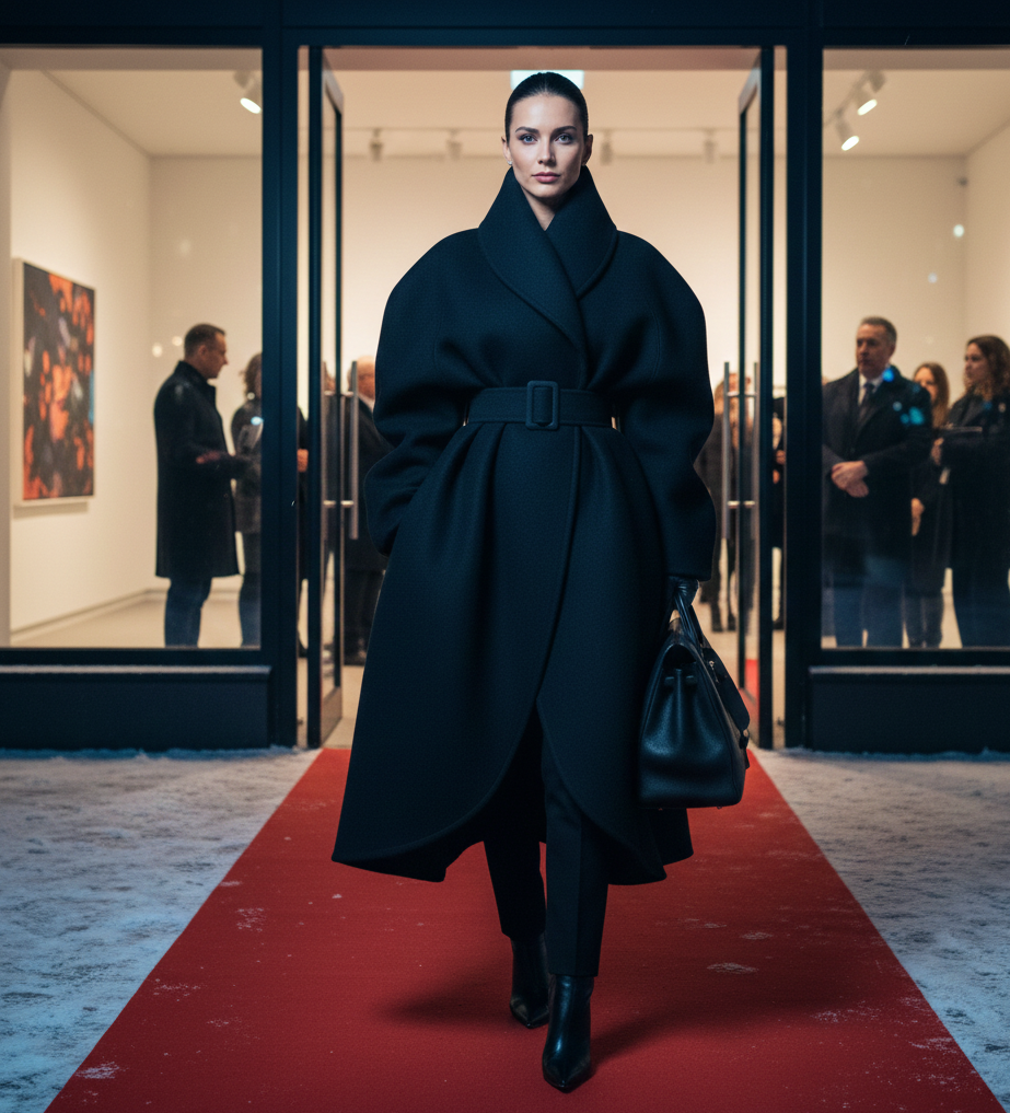 The Cocoon Coat as an Evening Statement