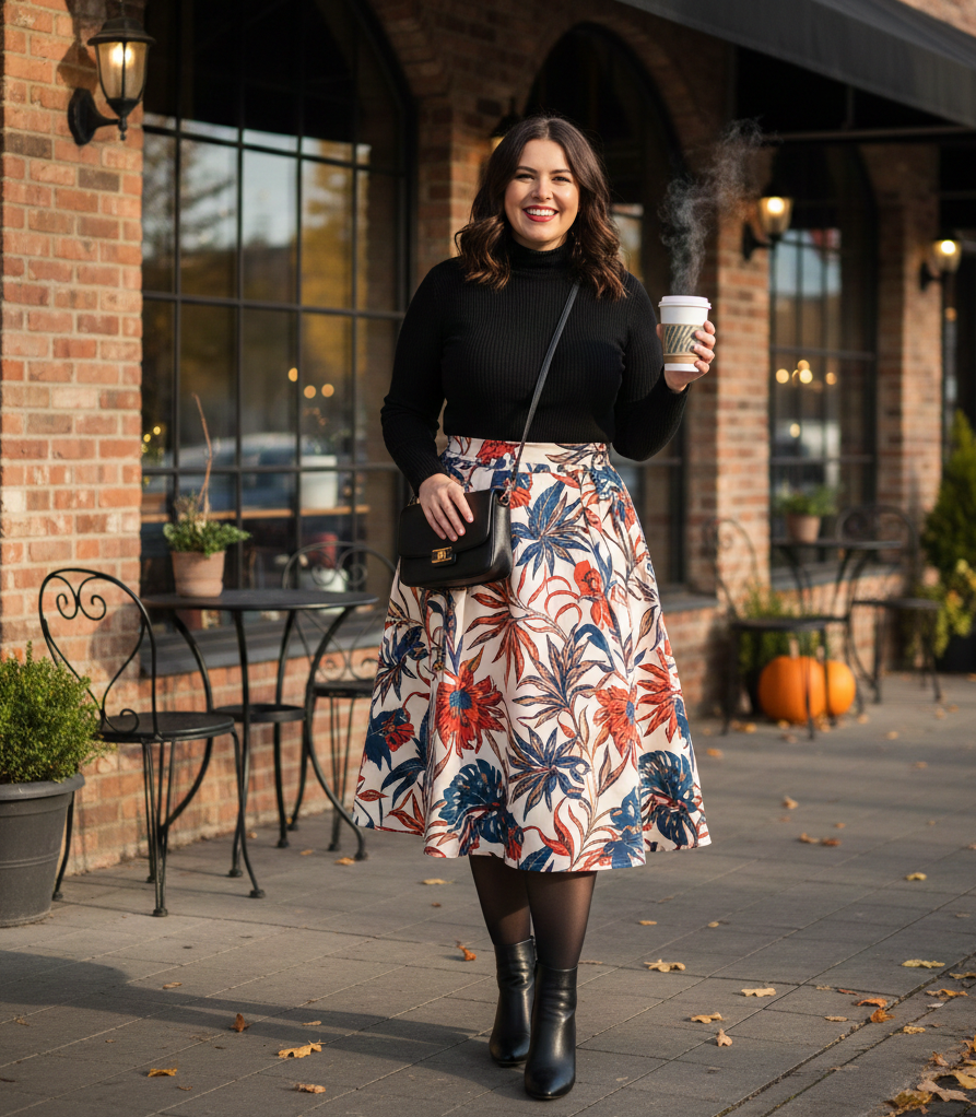 The Elegant Turtleneck + Midi Skirt Comb