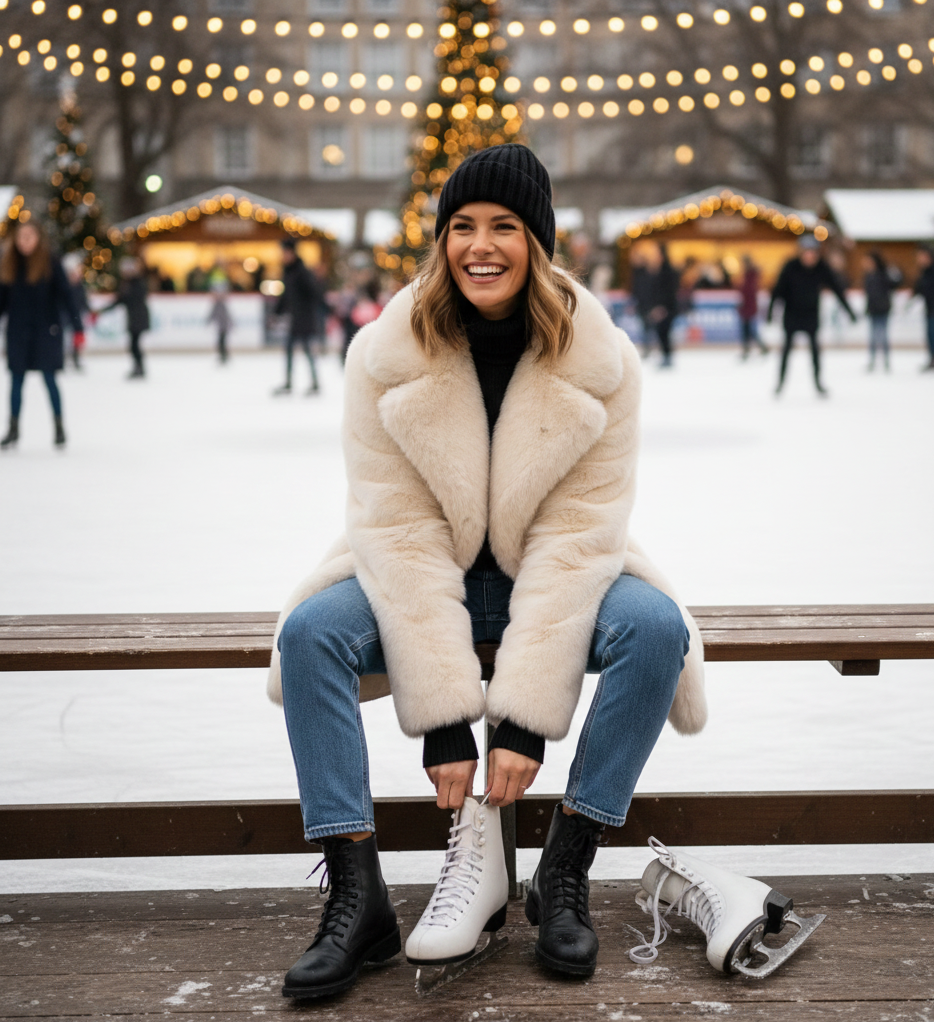 The Faux Fur Coat & Jeans