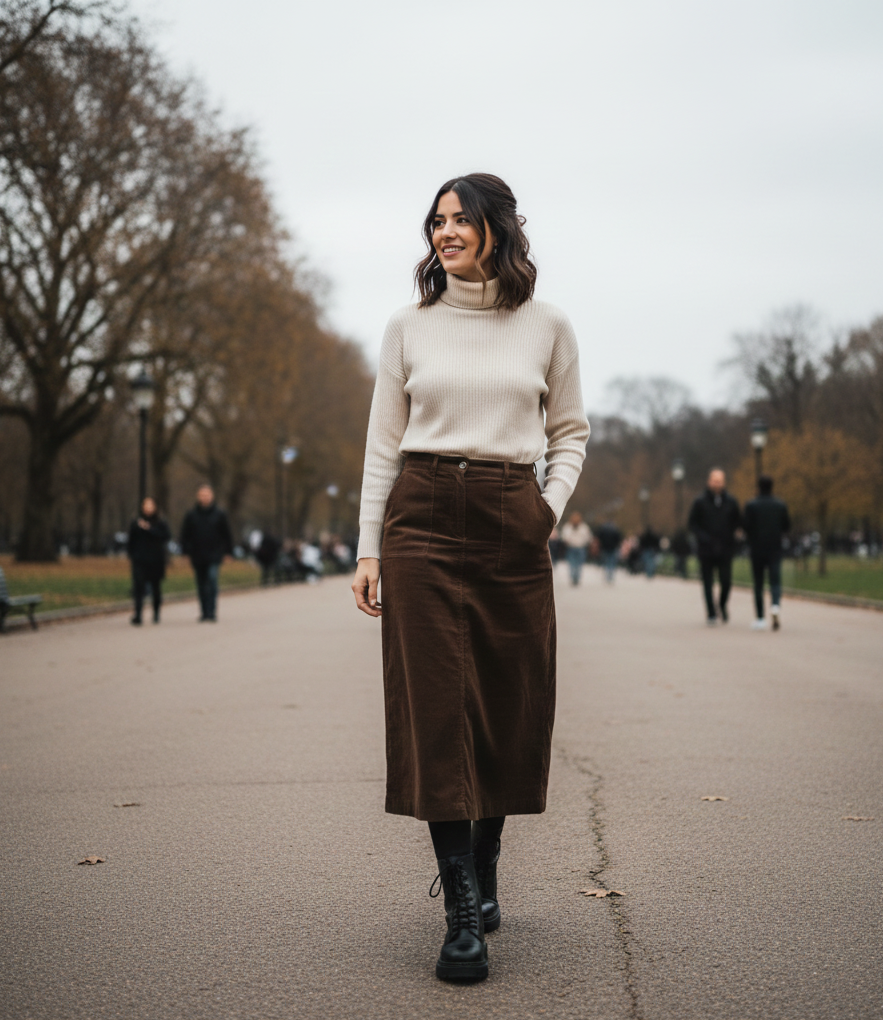  The Maxi Skirt & Chunky Boots
