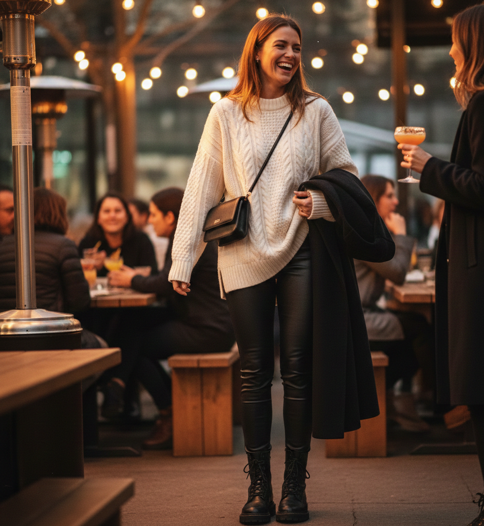 The Oversized Sweater & Faux Leather Leggings