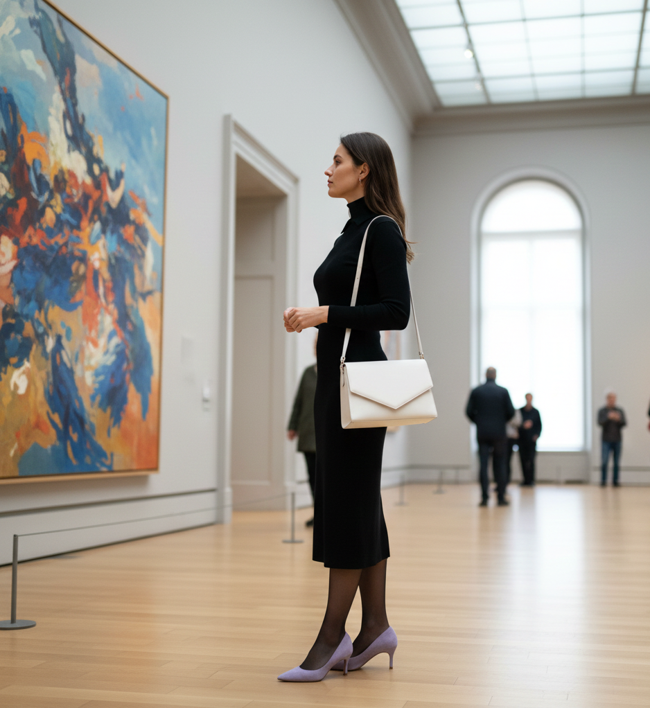  The Polo Dress & Lavender Heels