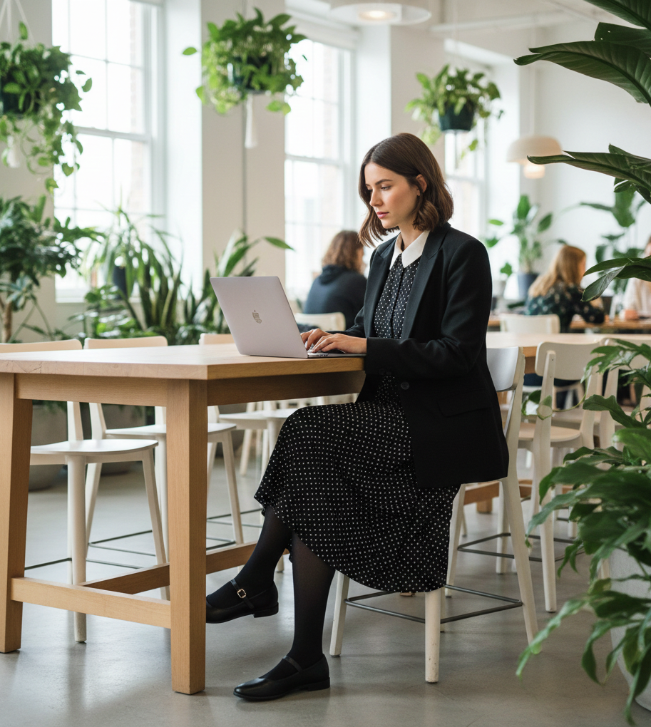 The Printed Dress & Solid Blazer