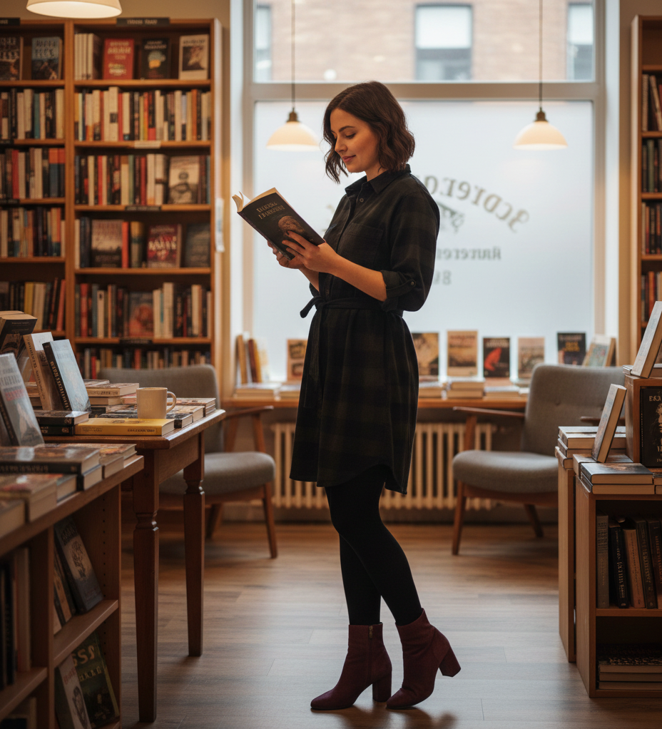 The Shirtdress & Purple Heels