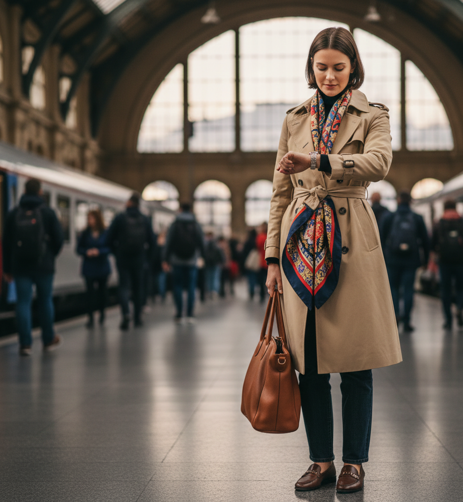 The Silk Scarf & Trench Coat