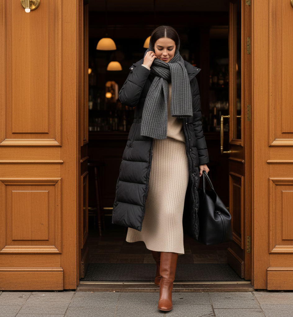 The Turtleneck Midi Skirt Set