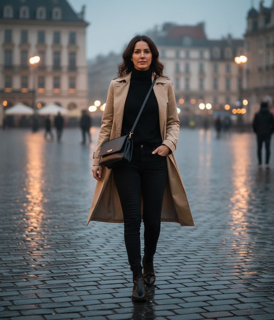  Trench Coat & All-Black Base