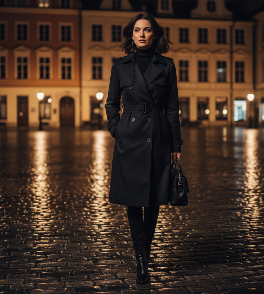 Trench Coat & Turtleneck Uniform