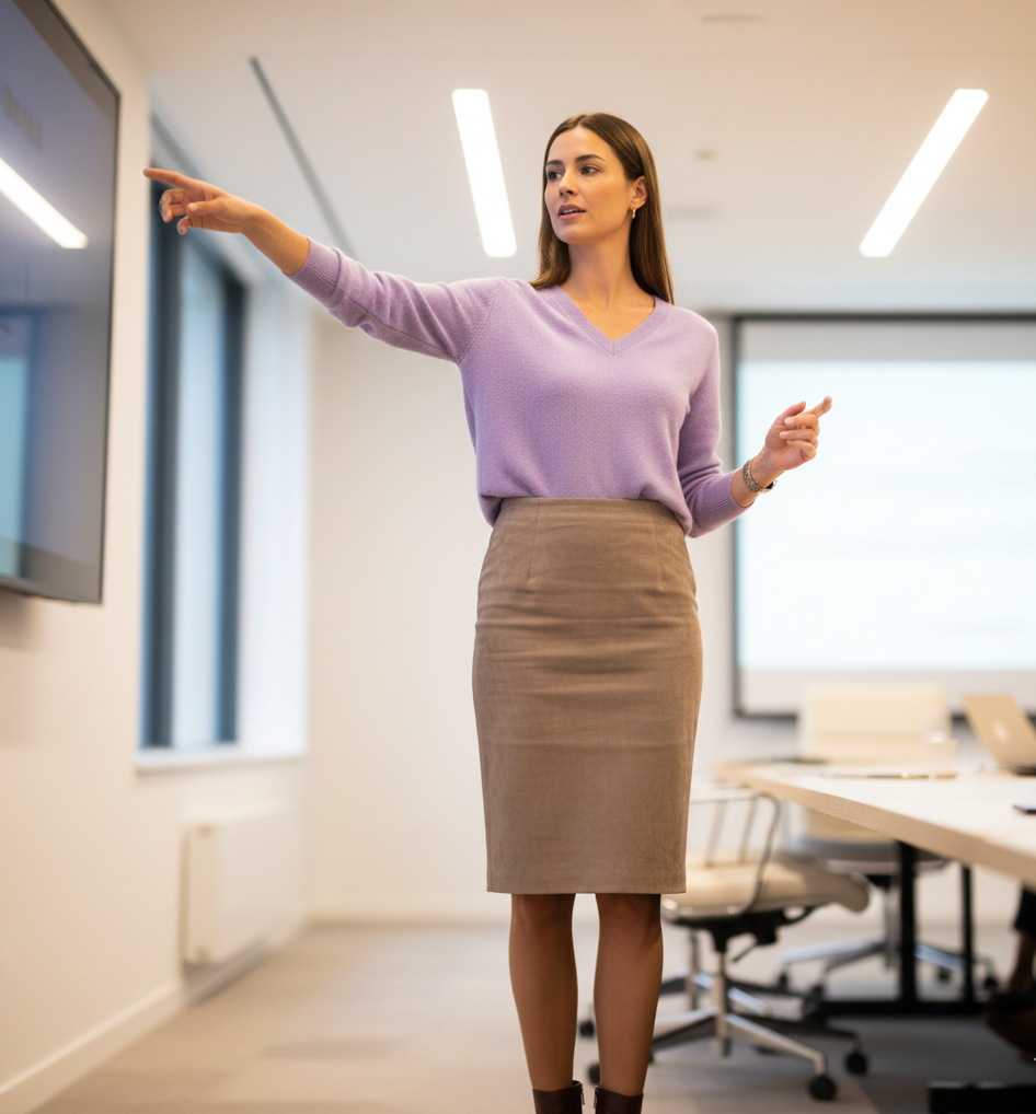 Cashmere Sweater + Pencil Skirt + Ankle Boots