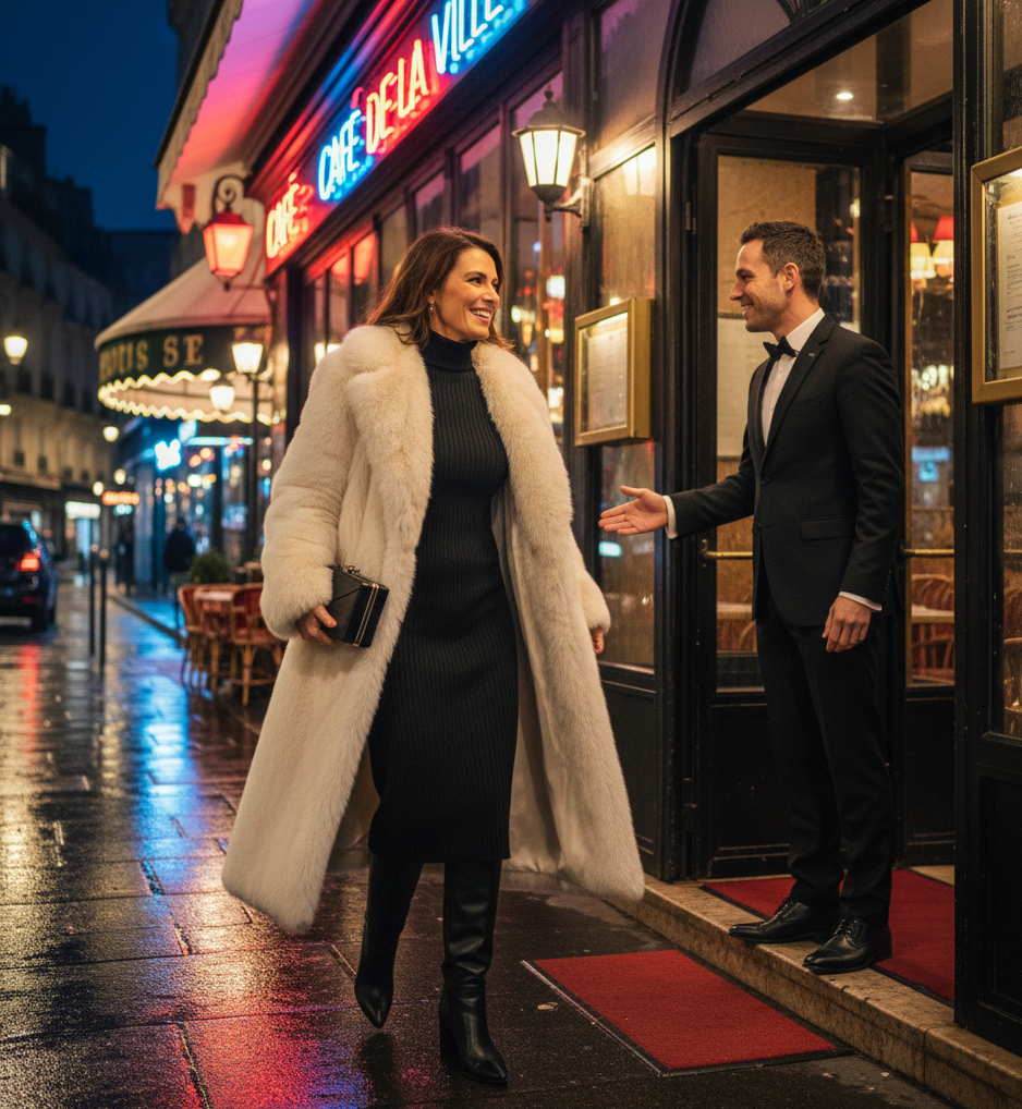 Faux Fur Coat + All-Black Base