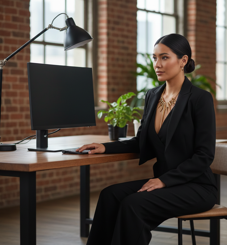 Jumpsuit + Blazer + Statement Necklace
