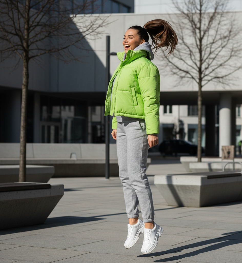 Neon Puffer + Monochrome Grey