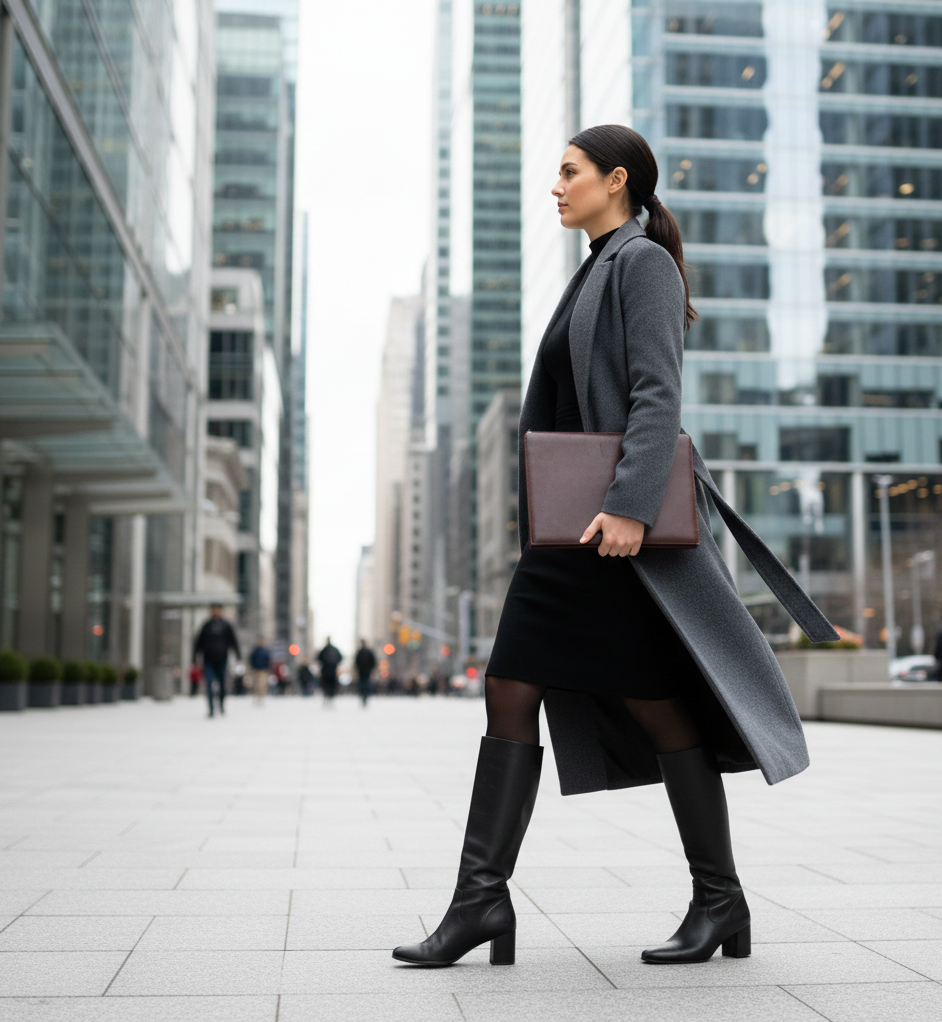 The Sheath Dress + Knee-High Boots Solution