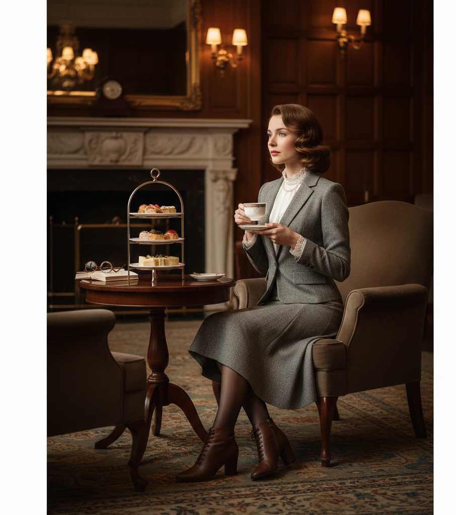 The Tweed Suit with a Whimsical Blouse