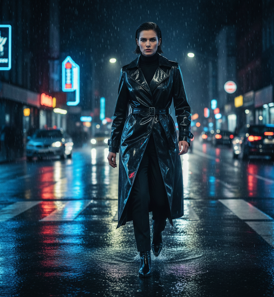 The Vinyl Trench + Turtleneck + Trousers