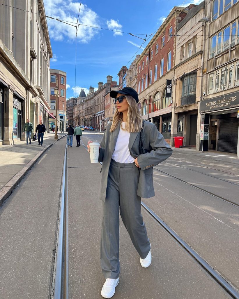 Grey Oversized Blazer + Matching Tailored Pants