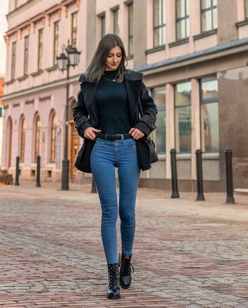 The Pea Coat + Mock Neck + Skinny Jeans