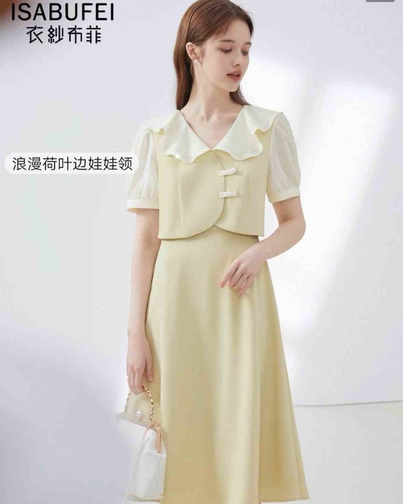 The Peter Pan Collar Dress + Pearl Buttons + Structured Handbag