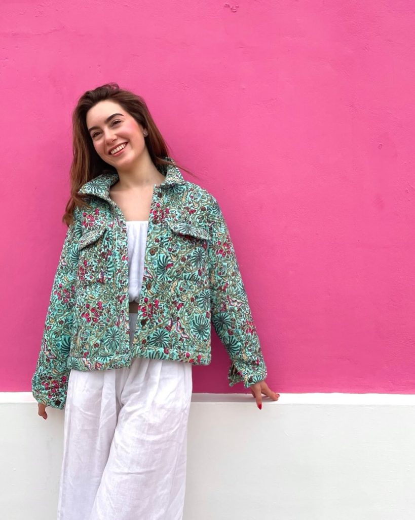 The Floral Quilted Jacket + White Linen Co-ord + Vibrant Backdrop