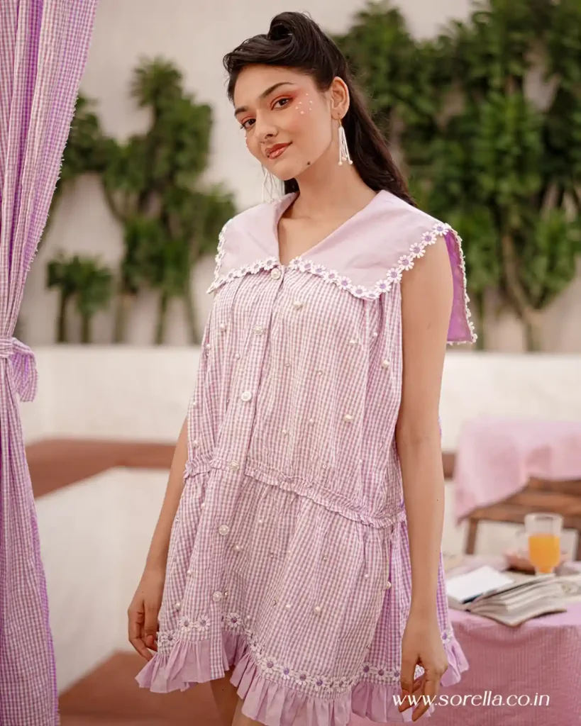 The Gingham Tunic + Scalloped Collar + Pearl Embellishments