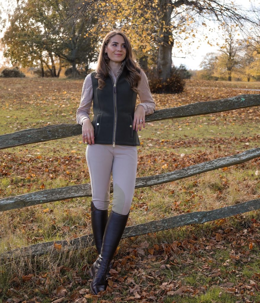 Olive Gilet + Tan Button-Up + Riding Boots