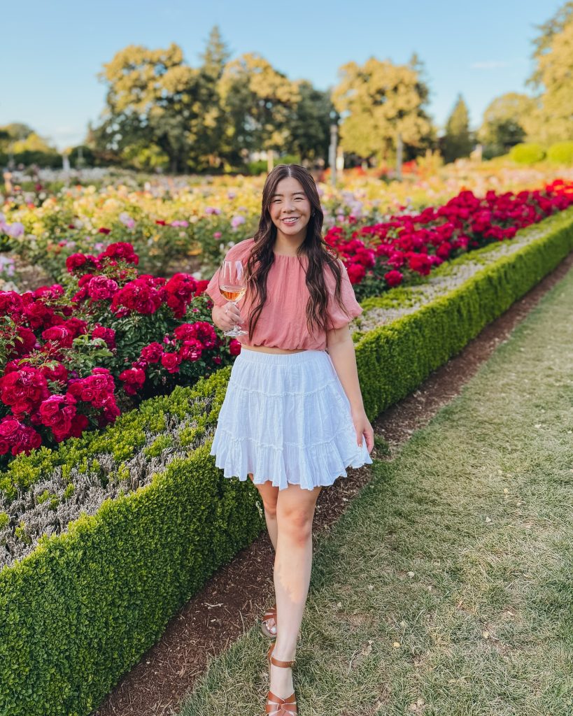  Rose Crop Top + Tiered Mini Skirt