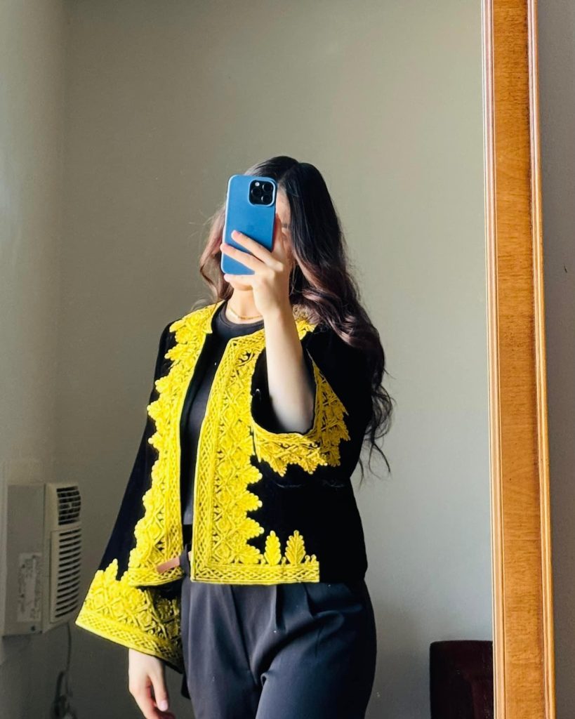 Black Gold-Embroidered Jacket + Black Base Top + Dark Trousers