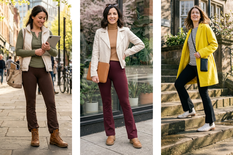 18 Chic Casual Spring Outfits with Flare Leggings for Work