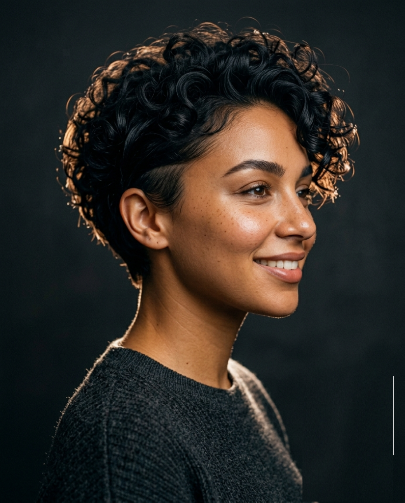 Bold Curly Bixie with Undercut