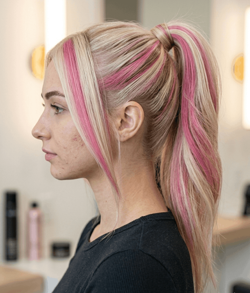 Chunky Highlighted Ponytail