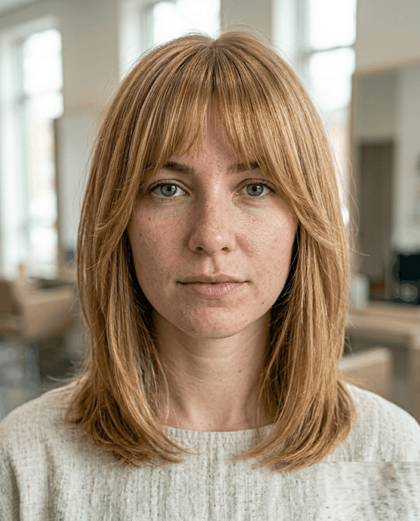 Layered Cut with Bottleneck Bangs