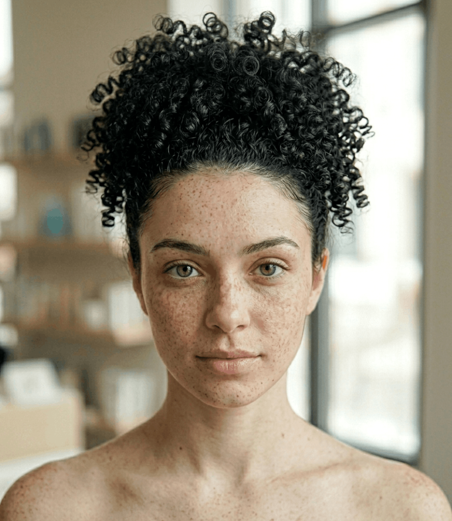 Pineapple Updo for Curly Hair