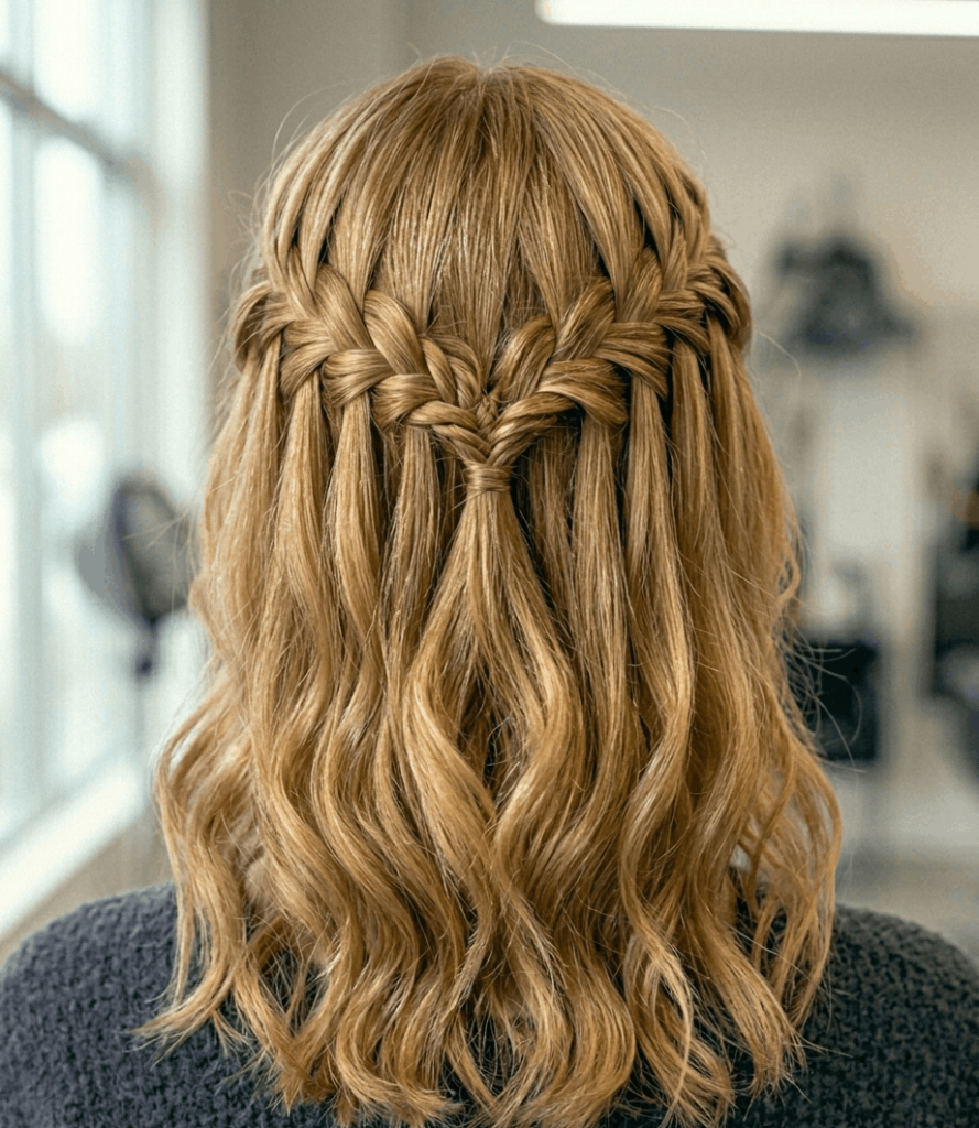 Waterfall Braid Half-Up
