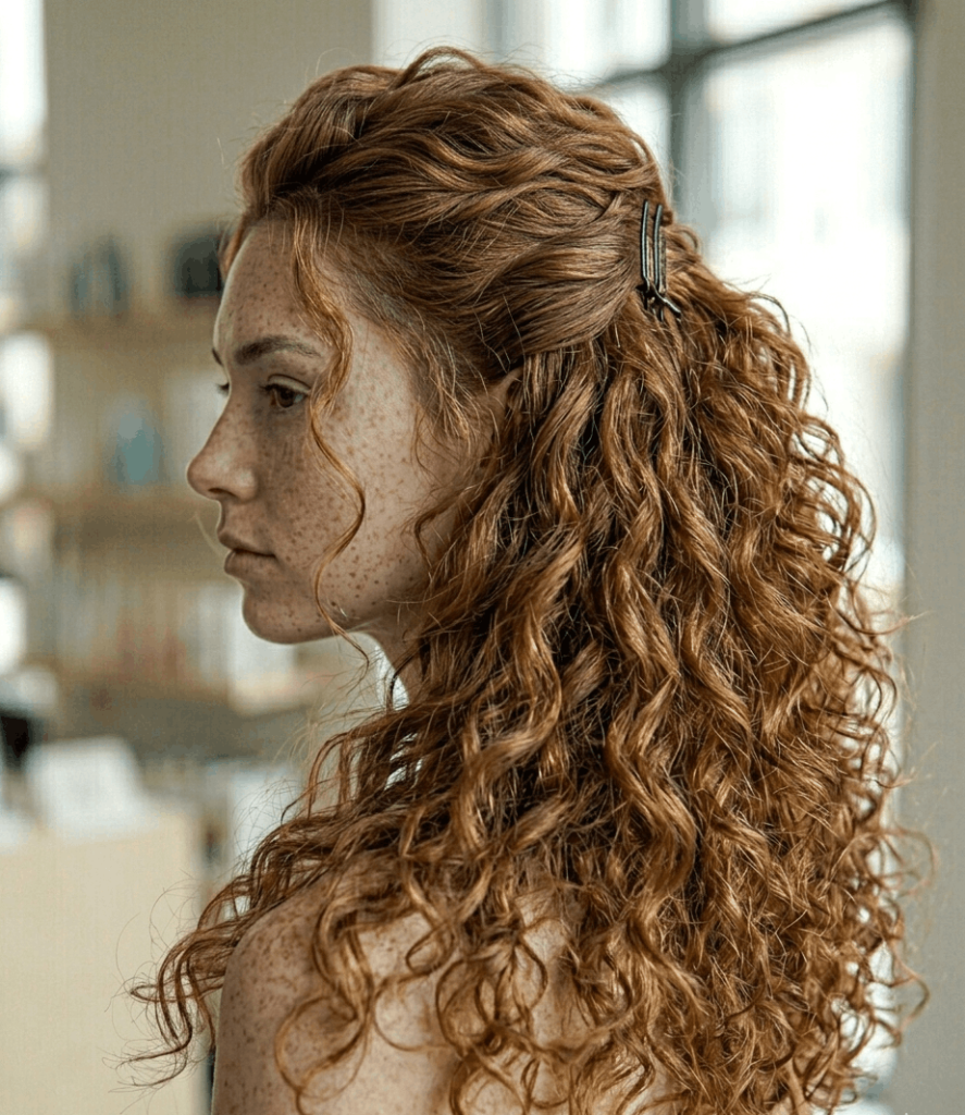 Voluminous Curly Half-Up