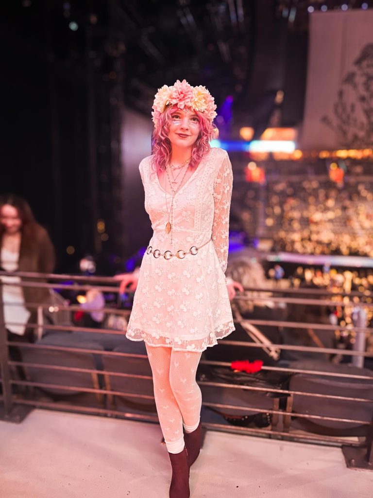 White Lace + Floral Crown + Moon Belt
