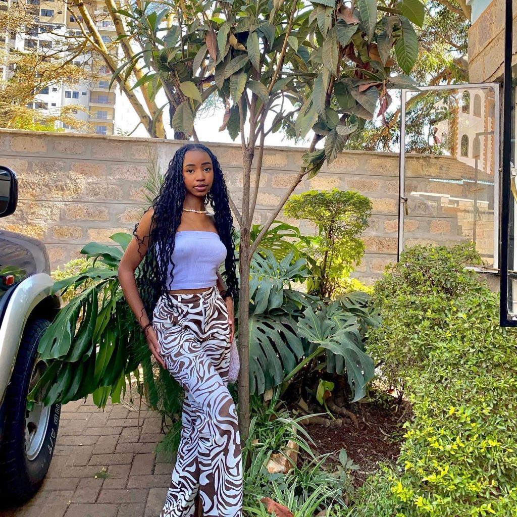 Lavender Tube Top + Swirl Print Trousers