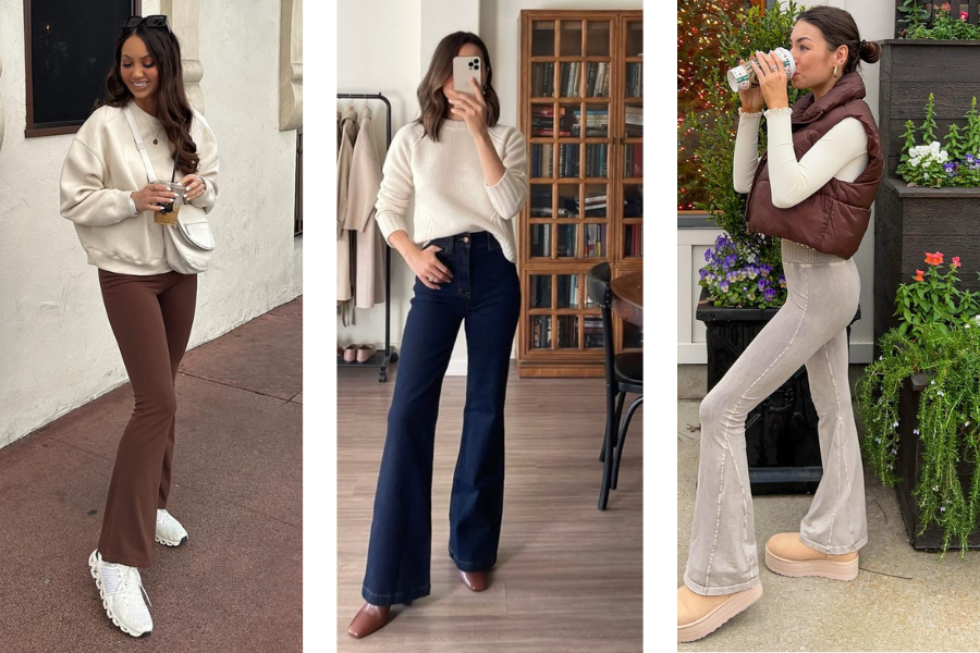 20 Stylish Flare Leggings Outfits: Retro & Trendy Looks
