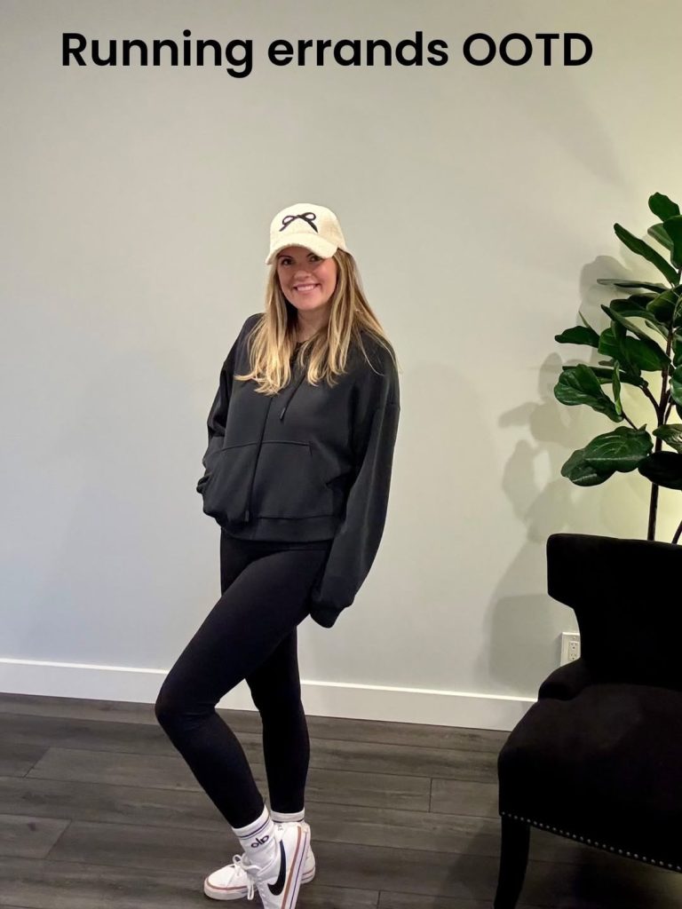 Black Hoodie + Leggings + Baseball Cap