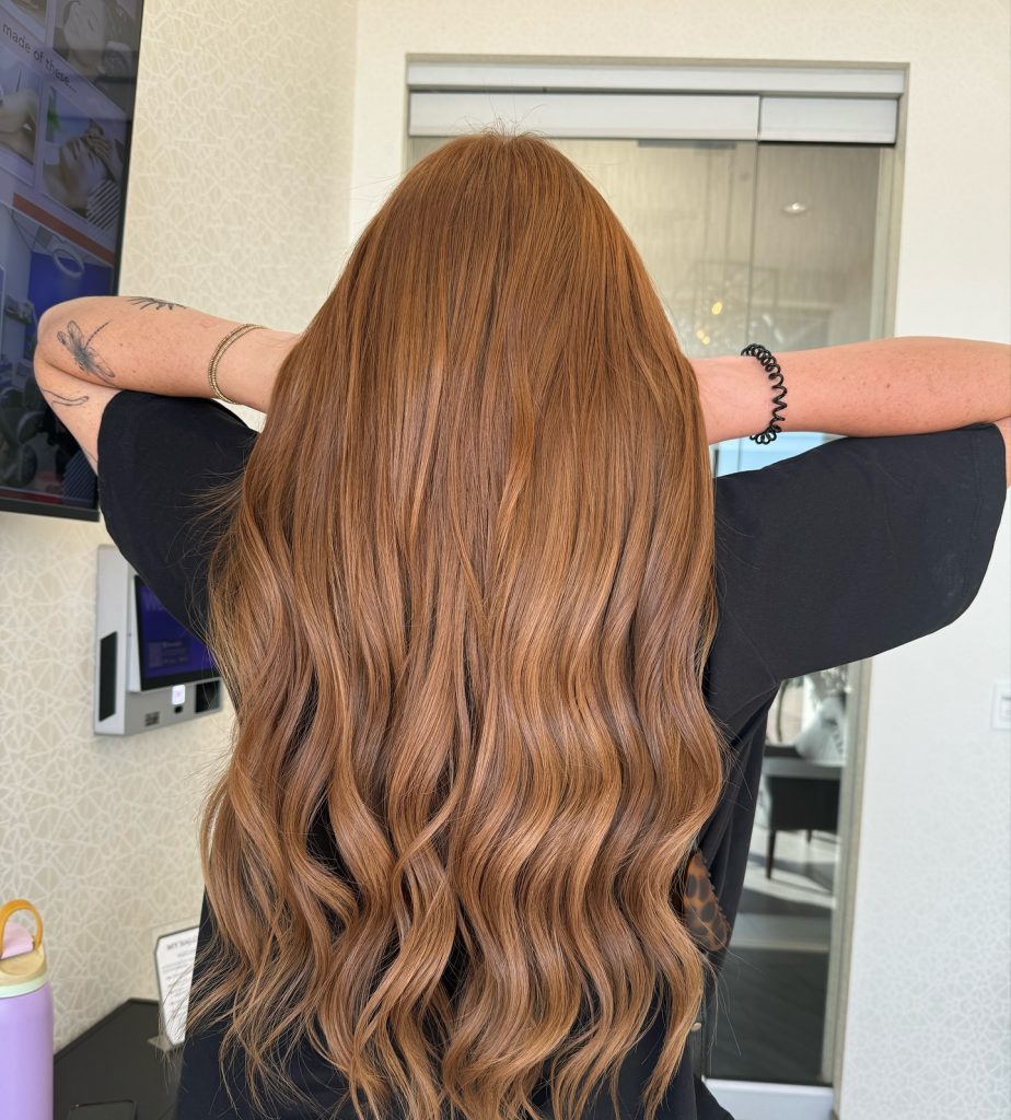 Honey Brown Balayage on a Textured Bob