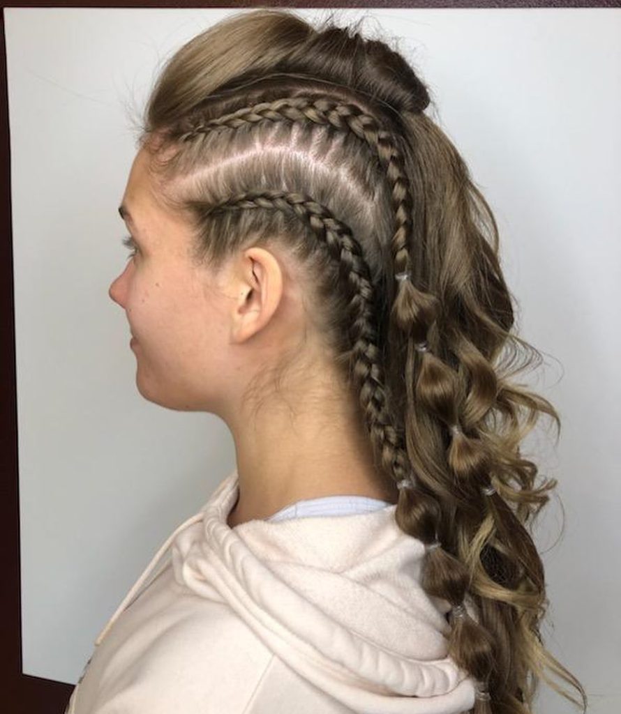 Fierce Layered Short Hair with Warrior Braids